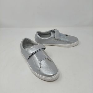 Hoo Silver Metallic Fashion Flat Comfort Shoes Sneakers Women's Size 5